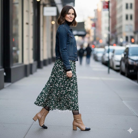 Liz Claiborne Kendale Two-Tone Ankle Boots Tan & Black Cap Toe Sz 7M Vegan NWT - Picture 2 of 9